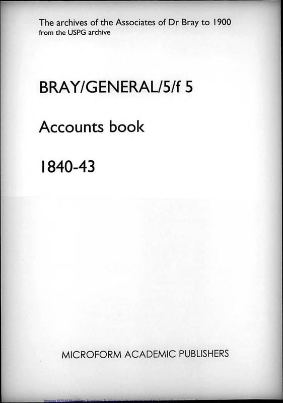View document: Accounts book. 1840-43..