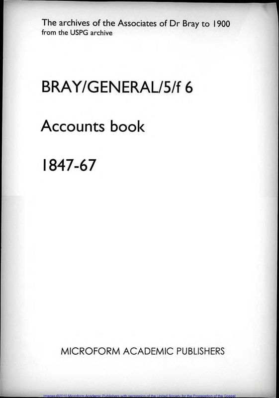 View document: Accounts book. 1847-67..