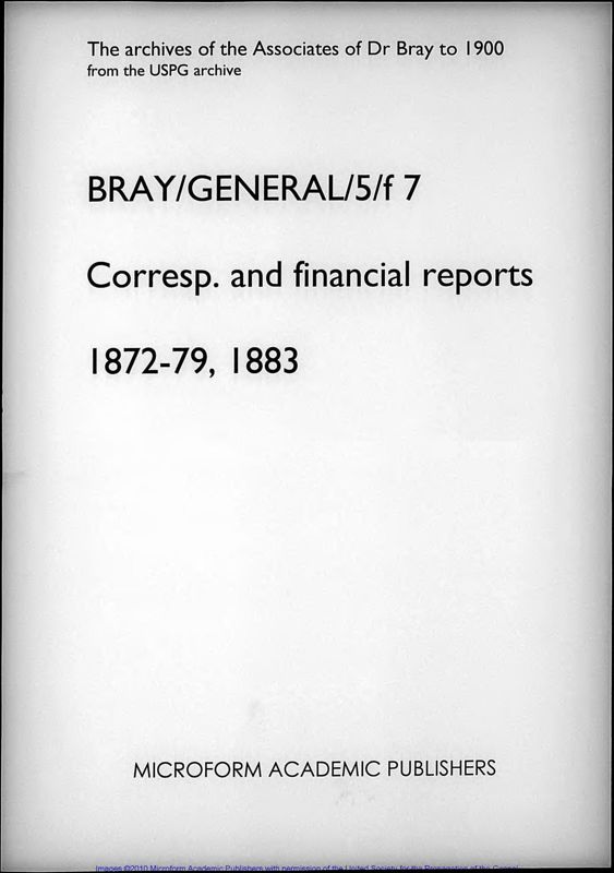 View document: Correspondence and financial reports. 1872-79, 1883..