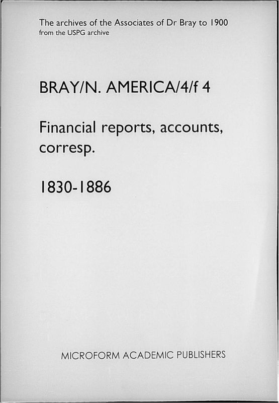 View document: Financial reports, accounts, correspondence. 1830-1886..
