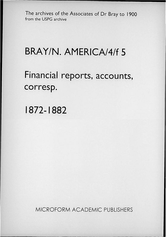 View document: Financial reports, accounts, correspondence. 1872-1882..