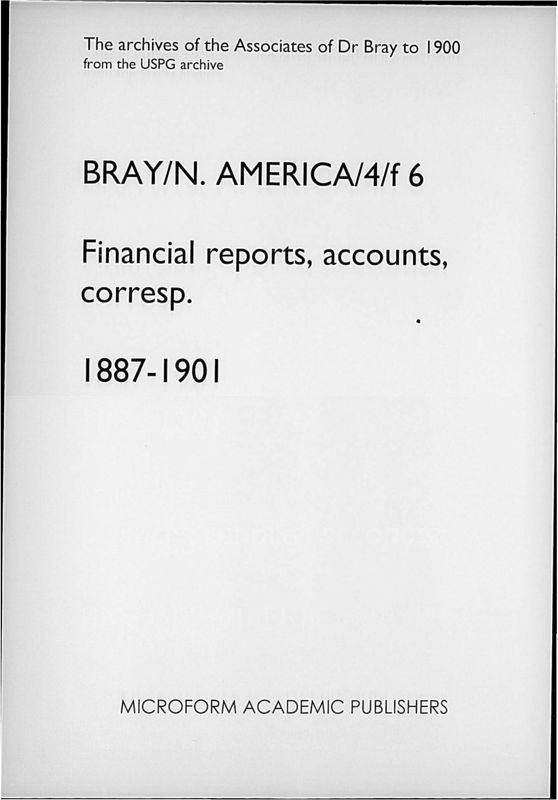 View document: Financial reports, accounts, correspondence. 1887-1901..