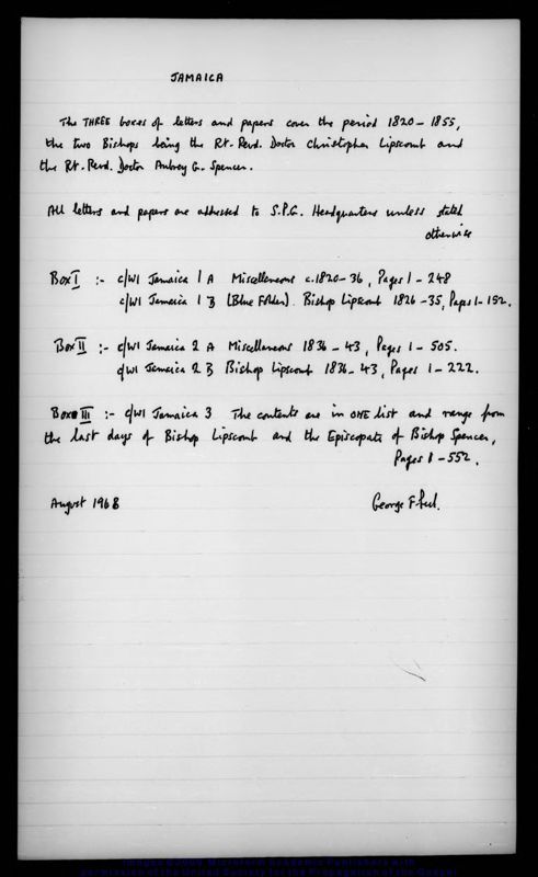 View document: Jamaica: miscellaneous, c.1820-1836.