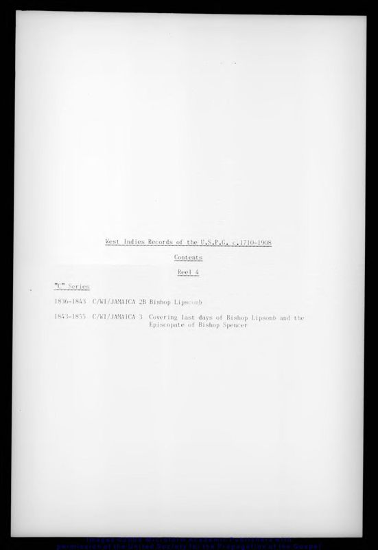 View document: Jamaica: correspondence of Bishop Lipscomb, 1836-1843.