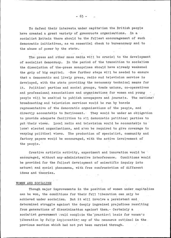 View document: Discussions on the Executive Committee draft of the “British Road”, 1976.