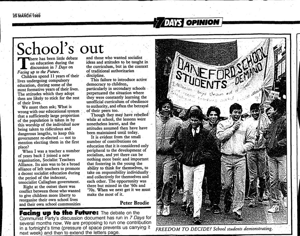 View document: Nigel Kelsey’s material on “Facing up to the Future”, 1988.
