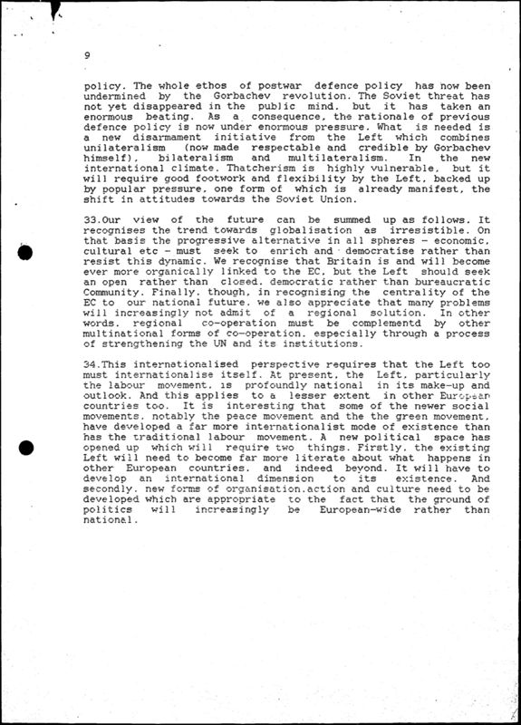 View document: Miscellaneous draft of the new “British Road” (i), 1989.