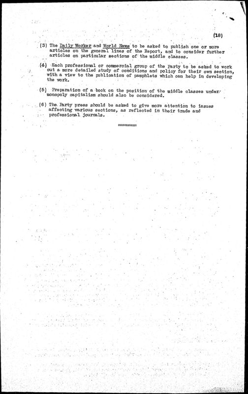 View document: Material of the “Commission on the Middle Classes”, 1954.