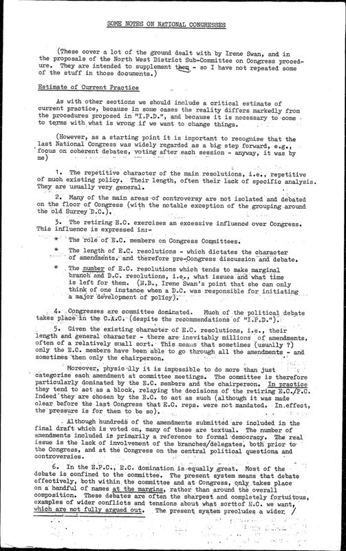 View document: Writings by the Inner-Party Democracy Commission, 1978.