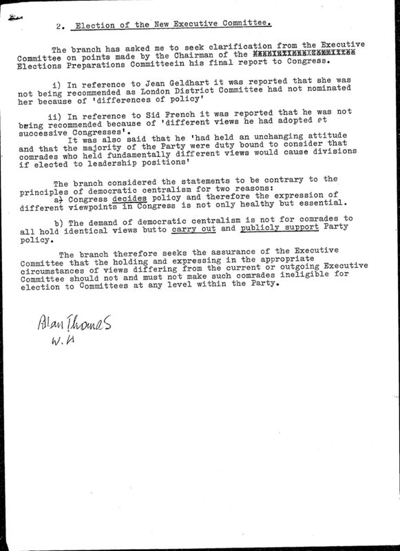 View document: Post-congress materials on factionalism surrounding the Commission, 1979.