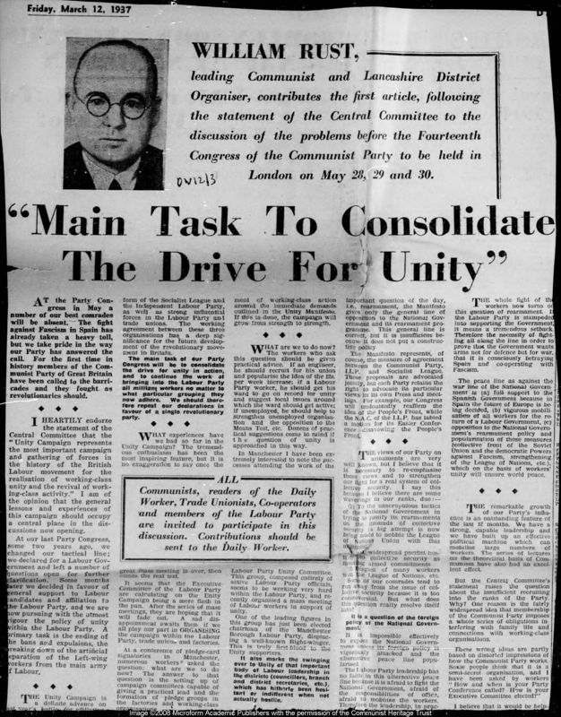 View document: Press clippings, 1937.