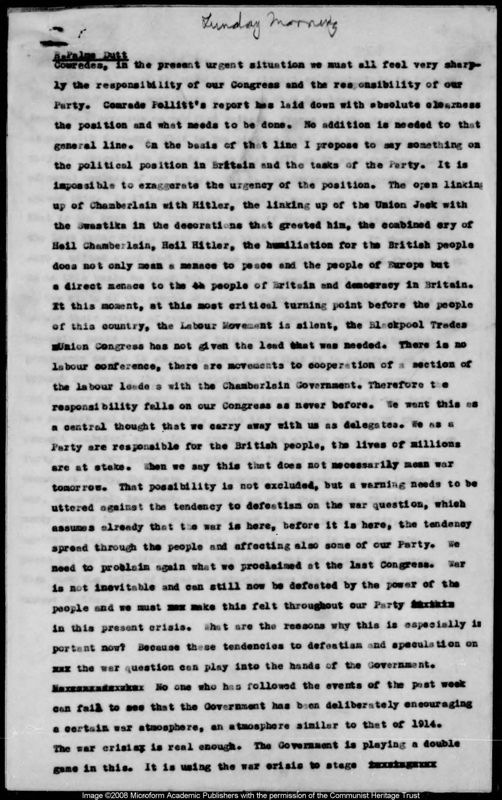 View document: Congress proceedings, Sunday AM 1938.