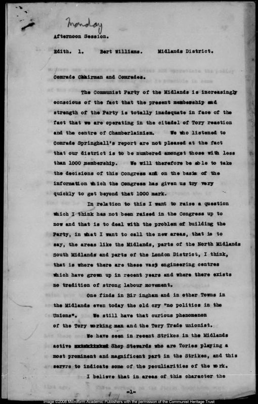 View document: Congress proceedings, Monday PM 1938.