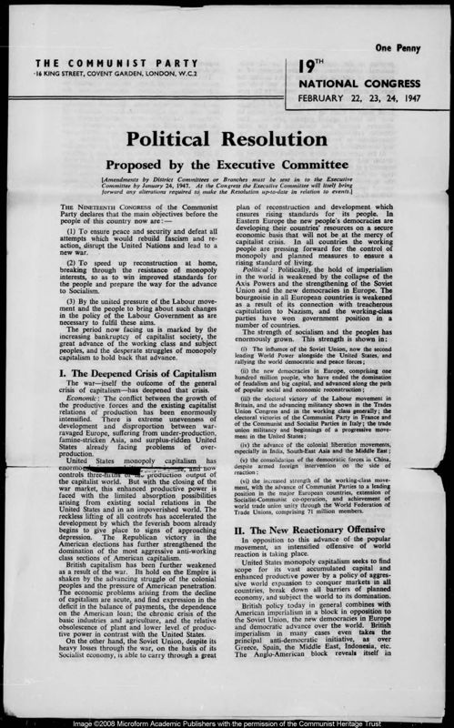 View document: Official Congress documents, 1947.