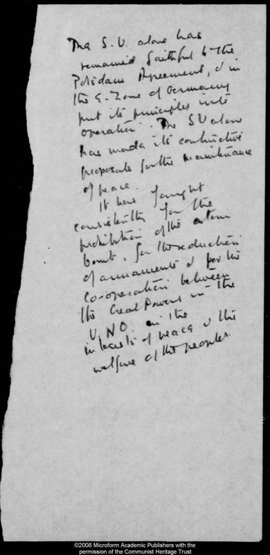View document: “The Socialist Road to Britain” with first impressions, 1949.