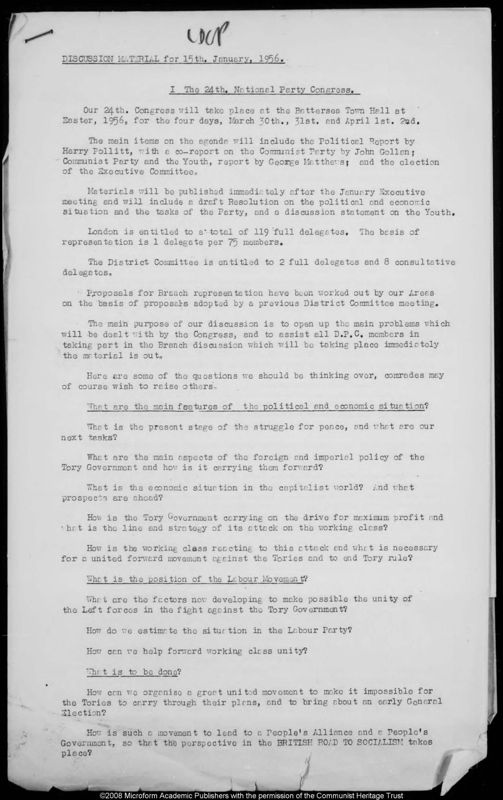 View document: London circulars and correspondence, 1956.