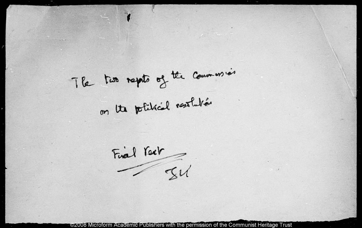 View document: James Klugmann’s papers, 1957.