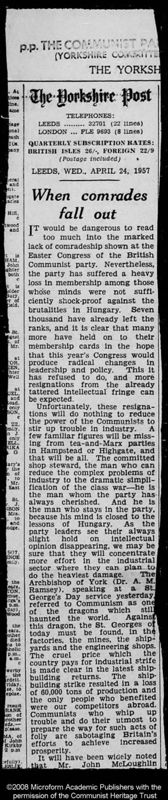 View document: Press coverage, 1957.