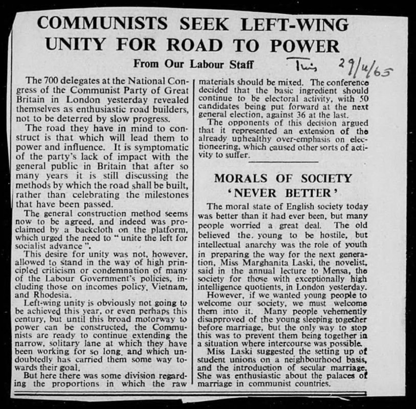 View document: Press coverage, 1965.