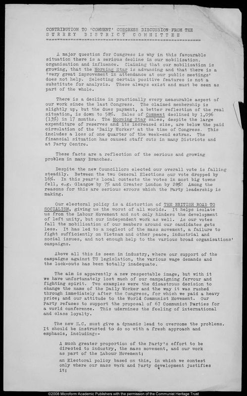 View document: ‘Comment’ discussions on Congress resolutions, 1967.