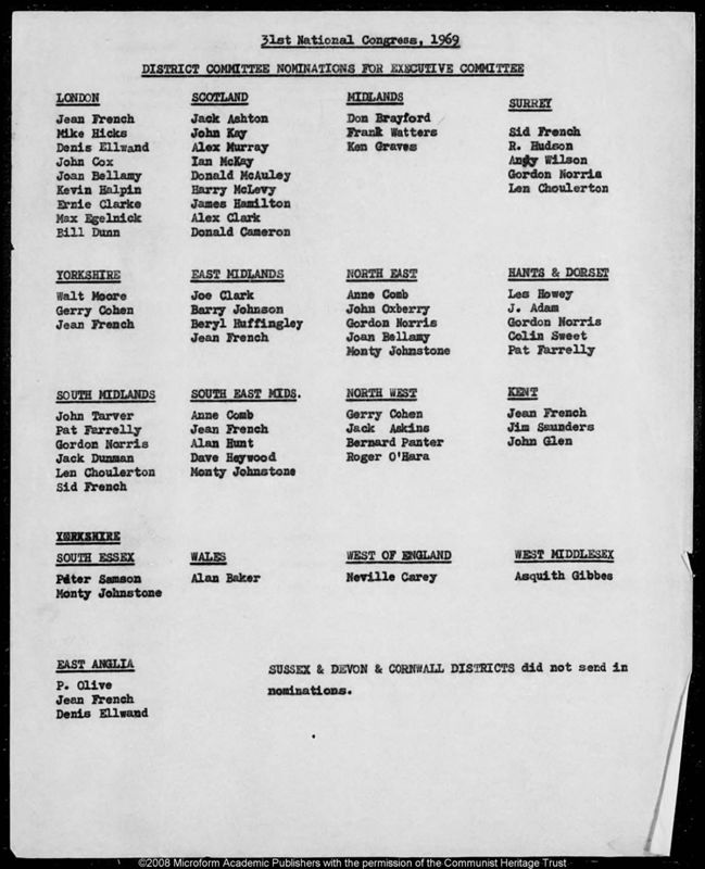 View document: Material of the Election Preparations Committee, 1969.