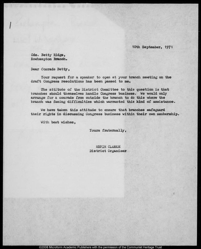 View document: Material of the London District, 1971.