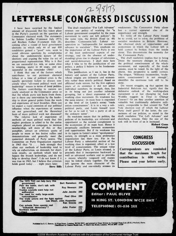View document: Papers of Palme Dutt, 1973.