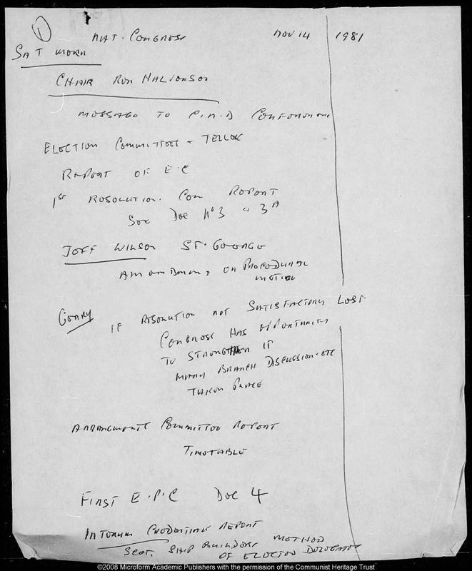 View document: Papers of Max Egelnick, 1981.