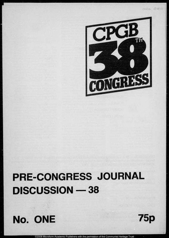 View document: Pre-Congress discussions (i), 1983.