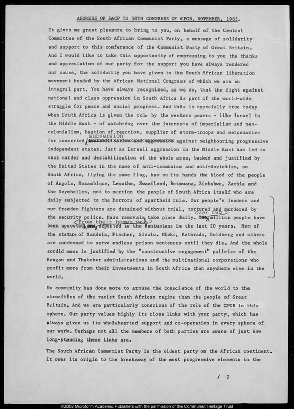 View document: Fraternal greetings, 1983.