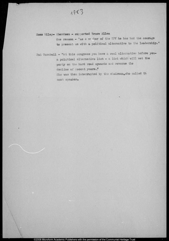 View document: Material related to the ‘Straight Left’ faction, 1983.