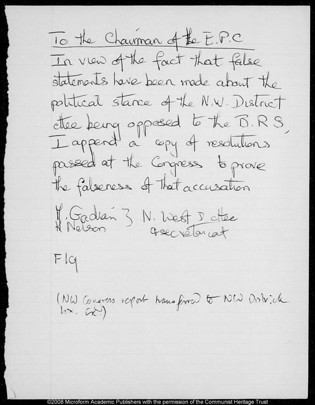 View document: Material of the Elections Preparations Committee, 1985.