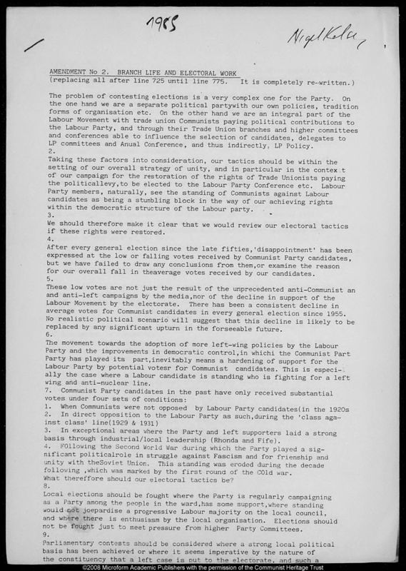 View document: Draft resolutions and amendments, 1985.