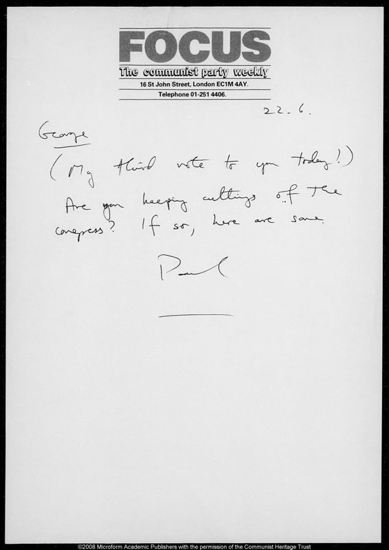 View document: Press coverage, 1985.
