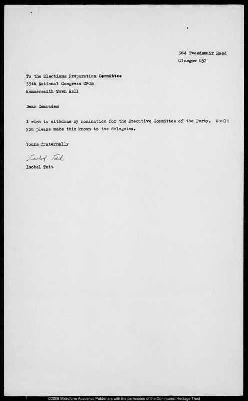 View document: Correspondence from the ‘Straight Left’ faction, 1985.