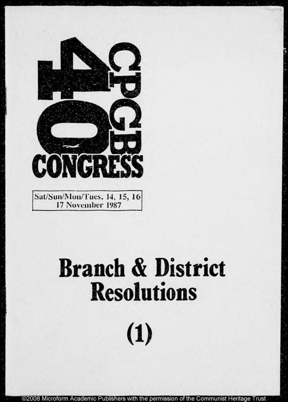 View document: Official Congress documents, 1987.