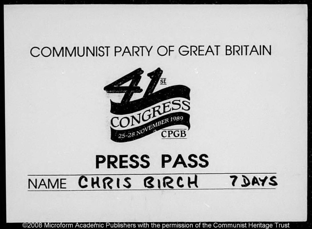 View document: Delegate material, 1989.