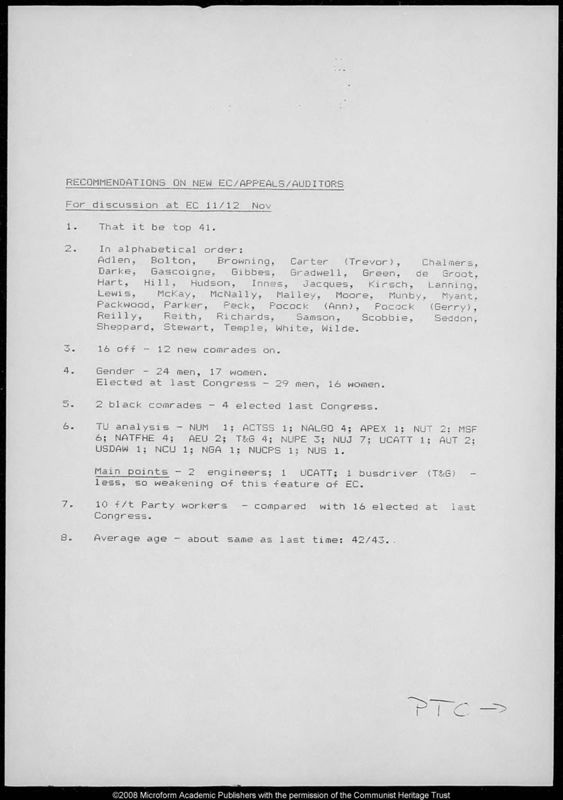 View document: Congress preparation and administration, 1989.