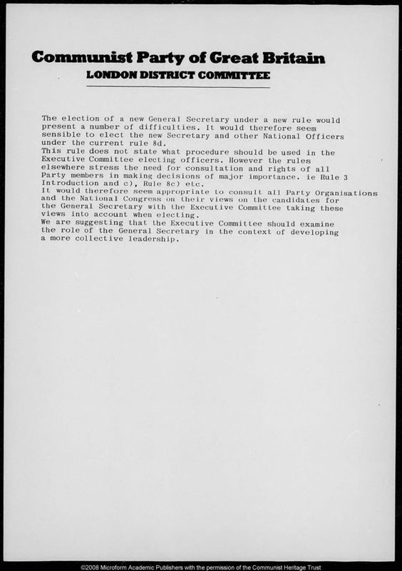 View document: Correspondence from individuals and Party Organisations, 1989.