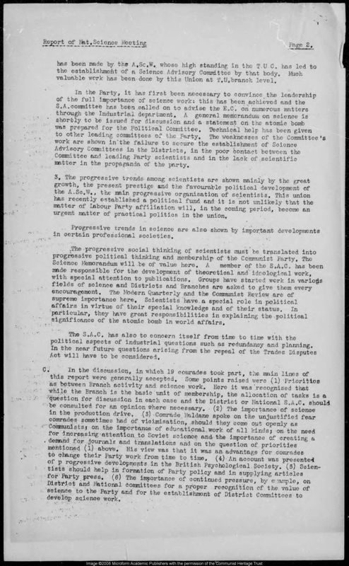 View document: Material of the Science and Technology Sub-Committee, 1946-1985.