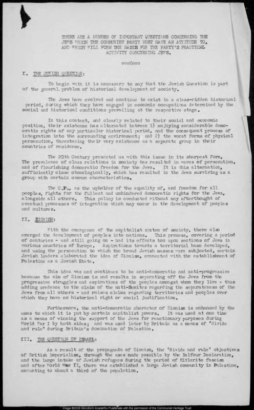View document: Material of the National Jewish Committee, 1945-1967.