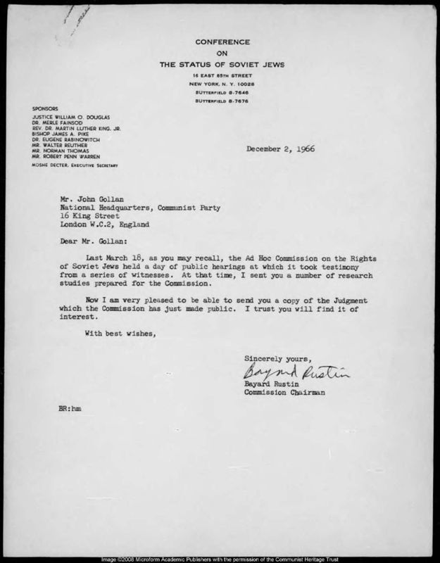 View document: Treatment of Jewish people in the USSR, 1958-1967.