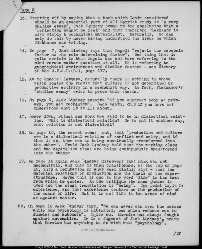 View document: ‘Marxist Theory on Culture’, 1945.