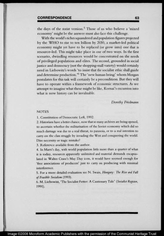 View document: 'Socialist History': miscellaneous material, 1993-1994.