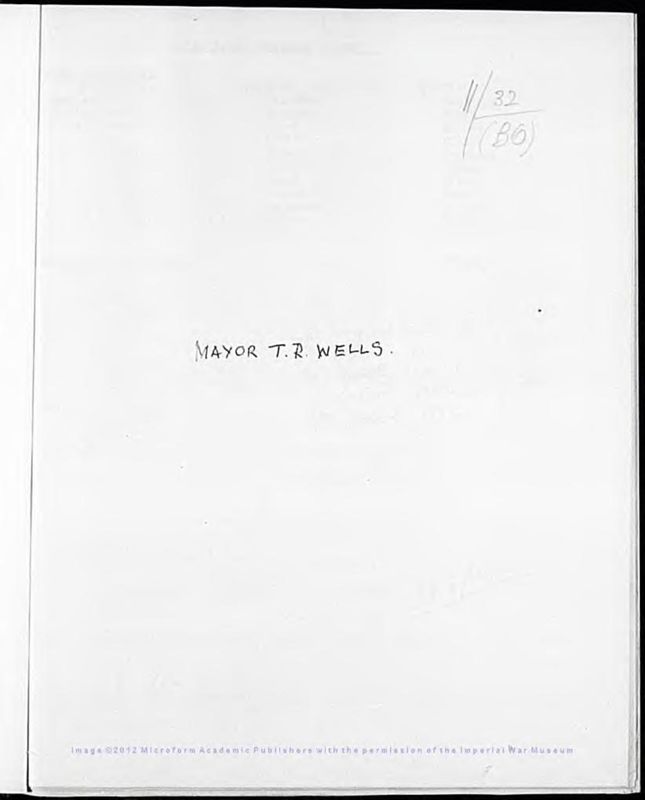 View document: Wells, Major T.R..