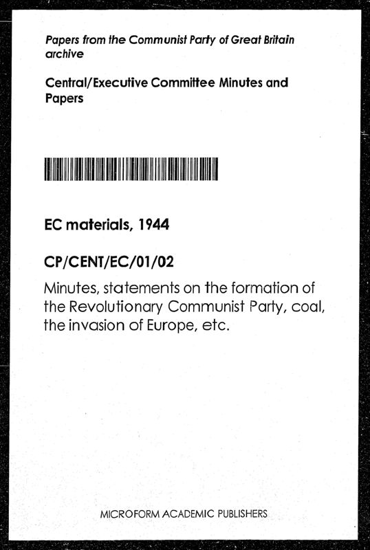 View document: Executive Committee minutes and agendas, 1944.
