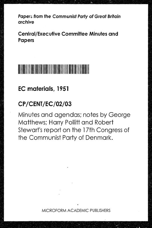 View document: Executive Committee minutes and agendas, 1951.