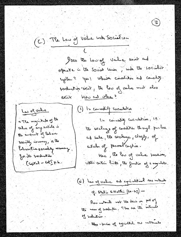 View document: Material from the special meeting on socialist economy, 1952.