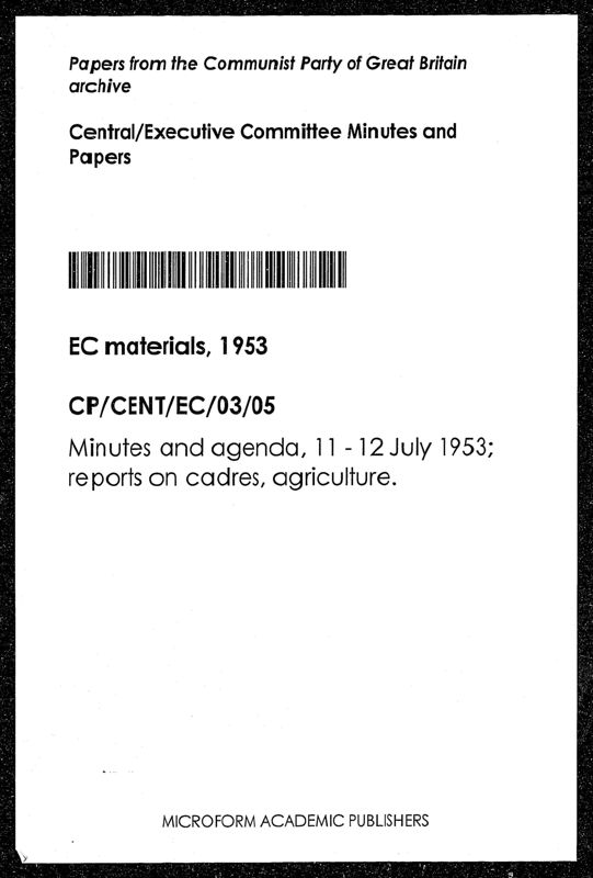 View document: Executive Committee minutes and adjacent material, July 1953.