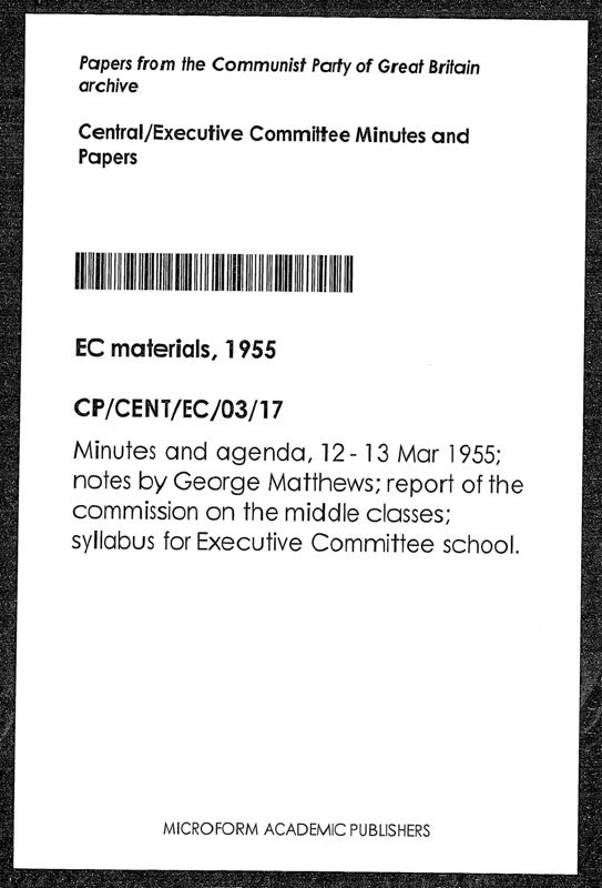 View document: Executive Committee minutes and adjacent material, March 1955.